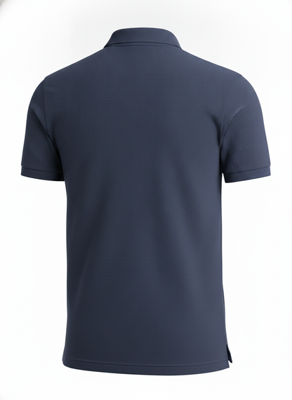 Navy Blue Pique Knit Polo