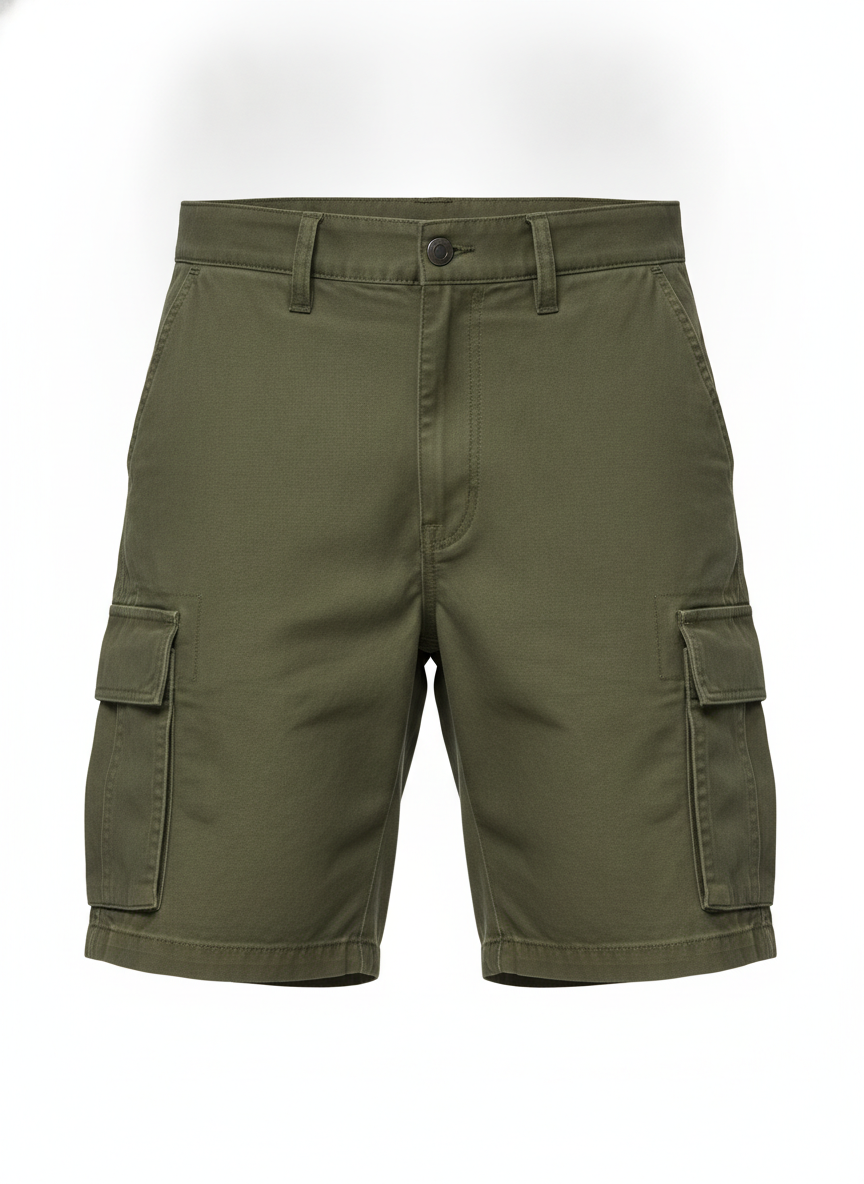 Olive Green Cargo Utility Shorts