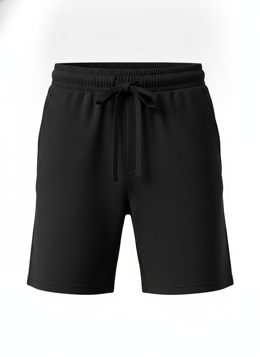 Black French Terry Lounge Shorts