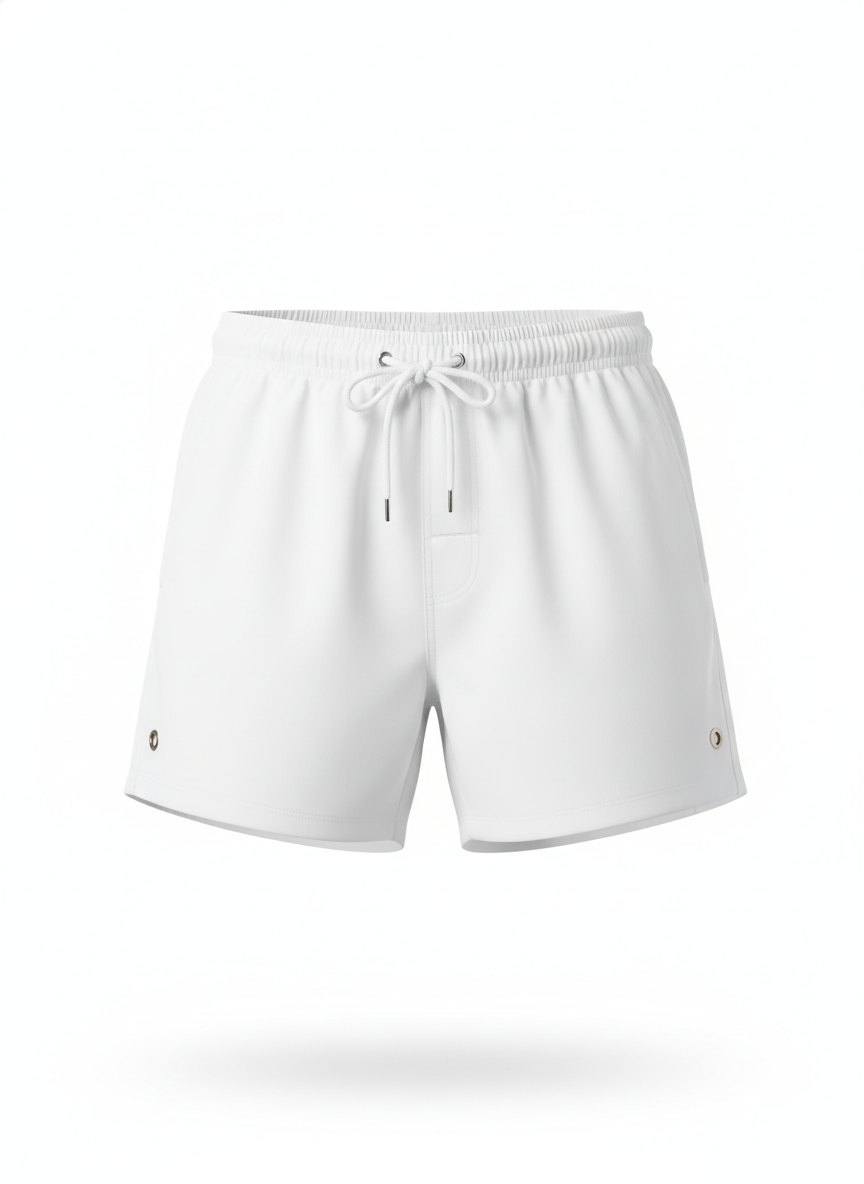 White Quick Dry Swim Trunks