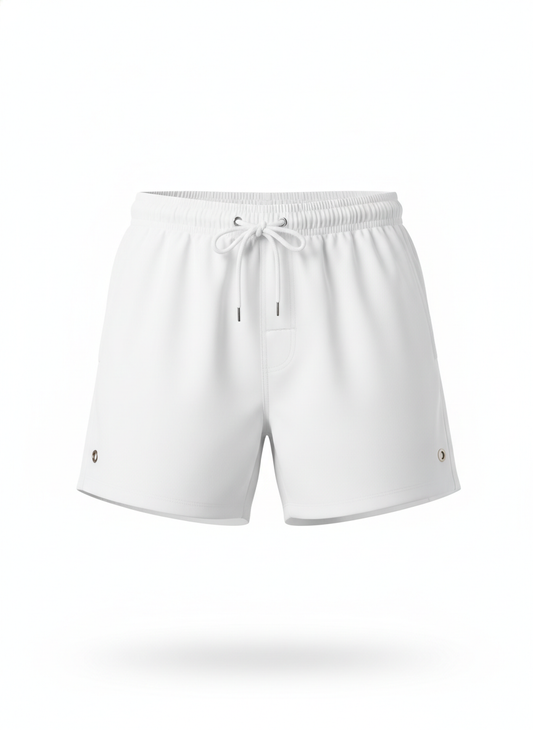 White Quick Dry Swim Trunks