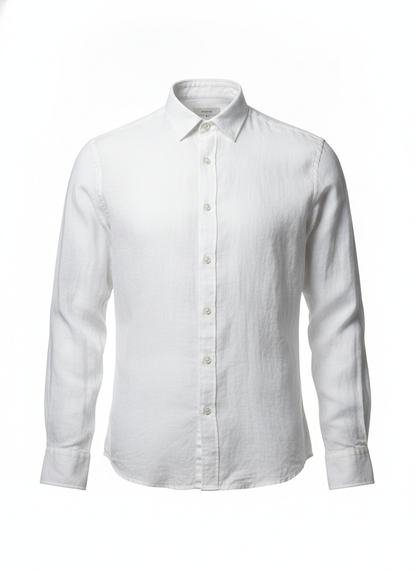 White Linen Button Up Shirt