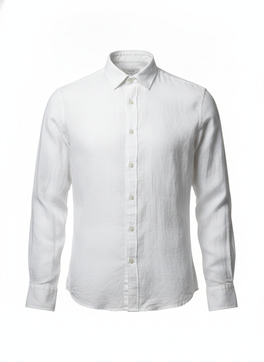 White Linen Button Up Shirt