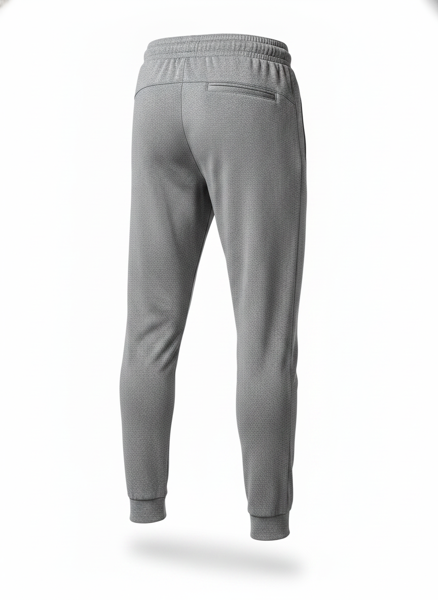 Gray Fine Knit Tapered Joggers