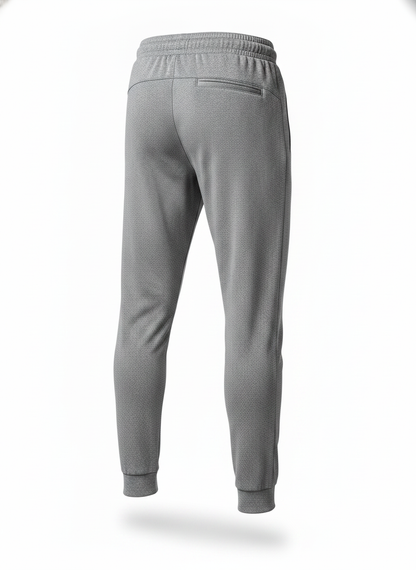 Gray Fine Knit Tapered Joggers