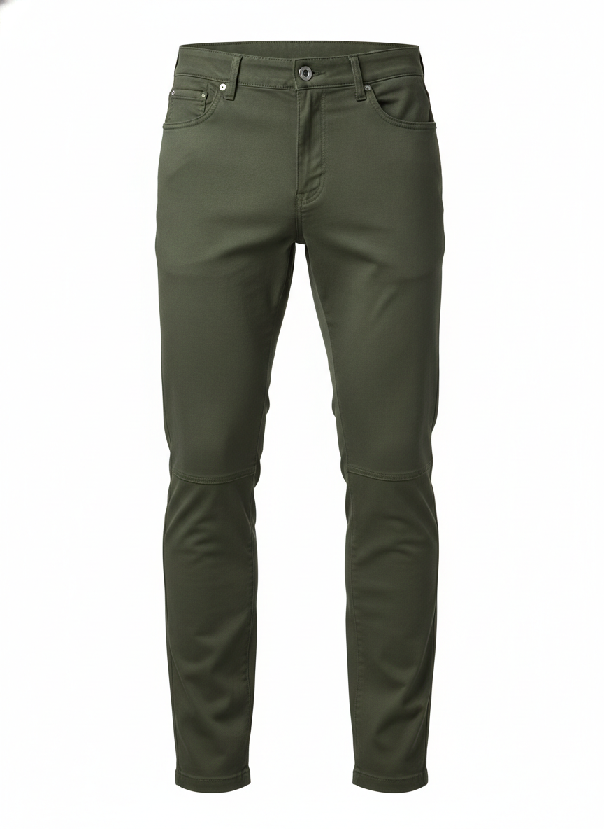 Olive Green Stretch Utility Khakis
