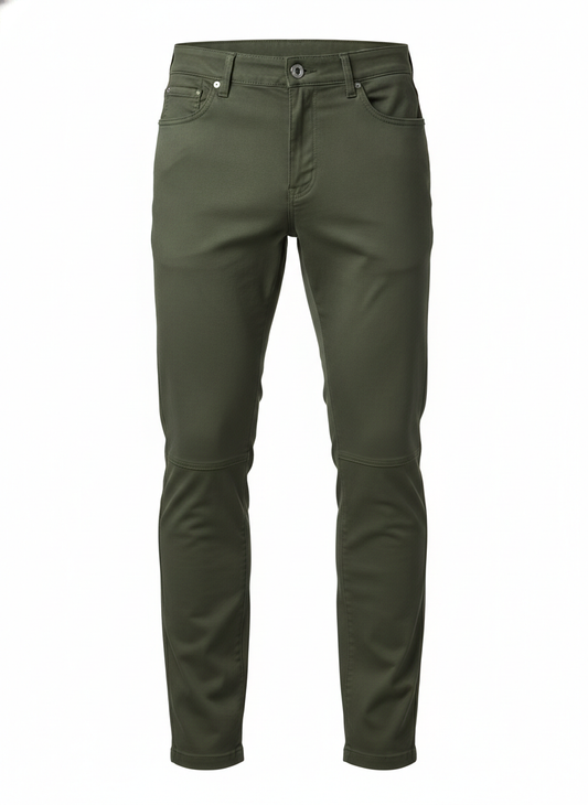 Olive Green Stretch Utility Khakis
