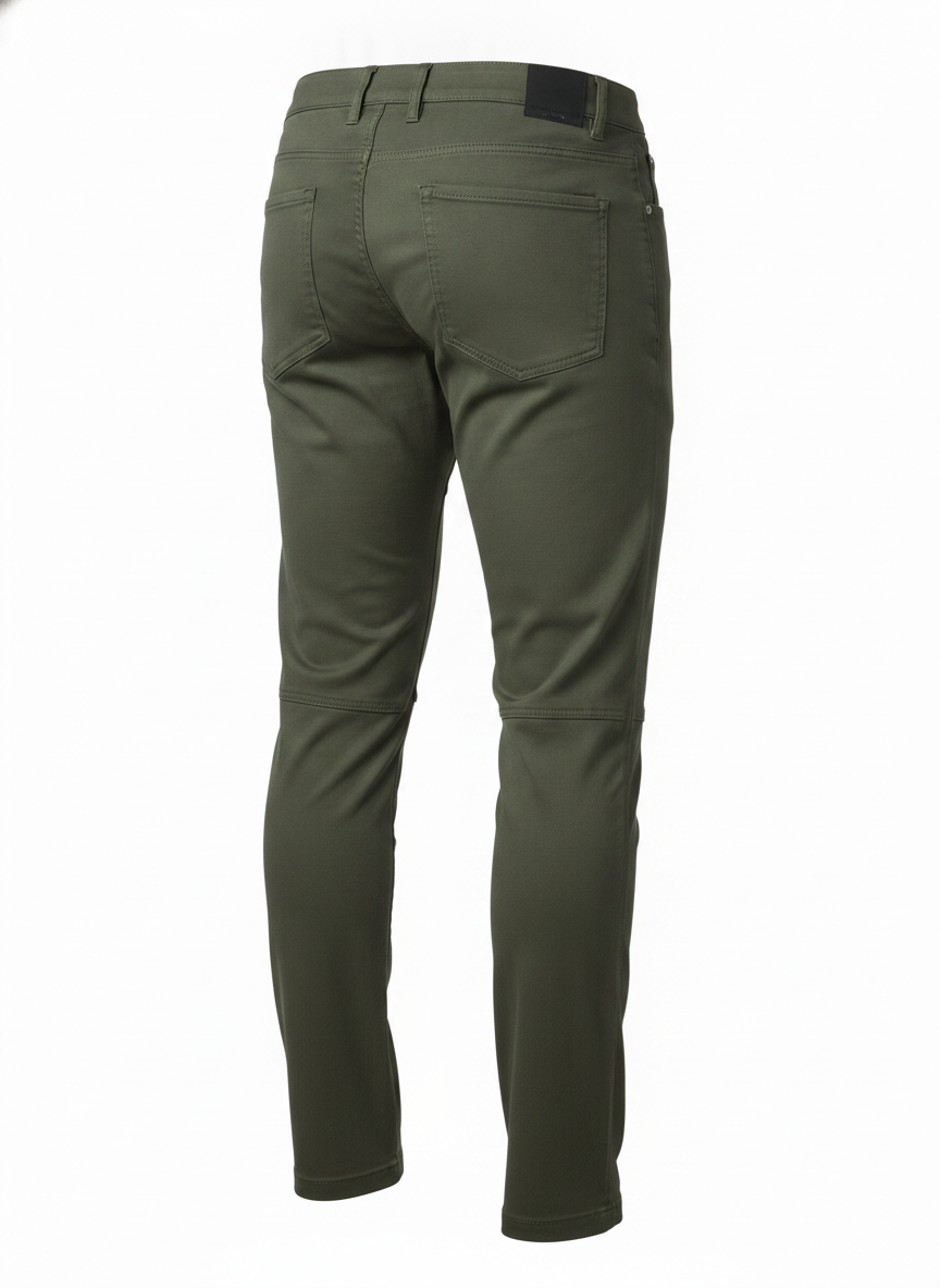 Olive Green Stretch Utility Khakis