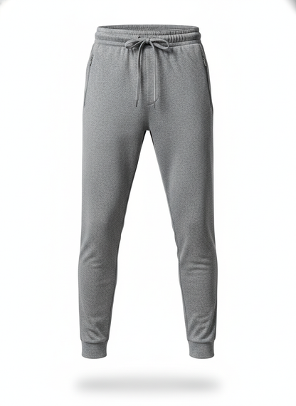 Gray Fine Knit Tapered Joggers