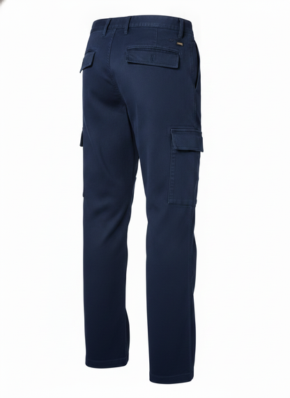 Navy Blue Straight Leg Cargo Pants