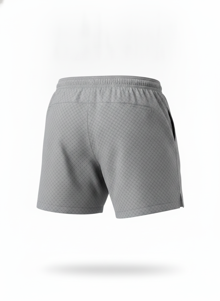 Gray Tech Grid Athletic Shorts