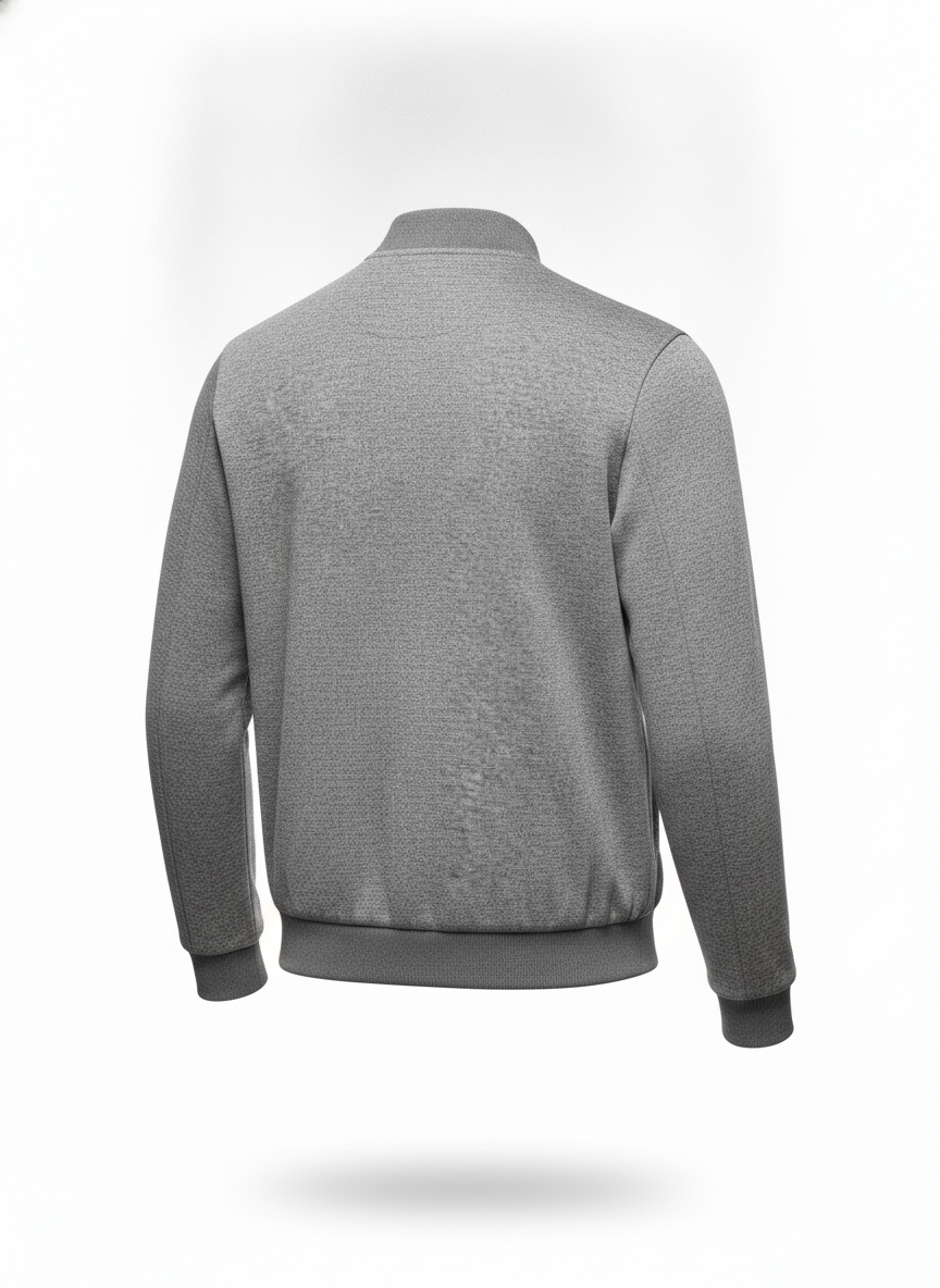 Gray Tech Knit Bomber Jacket